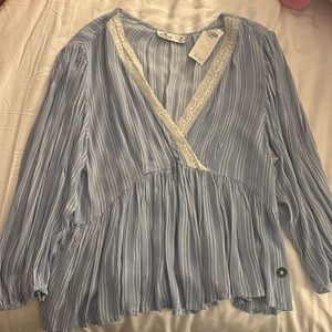 Blue and White stripped Blouse